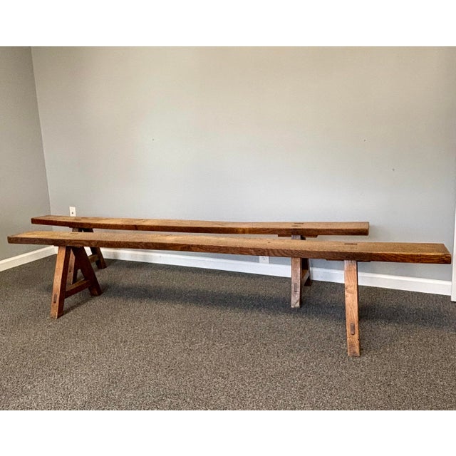 Brown Late 19th Century French Benches - A Pair For Sale - Image 8 of 9