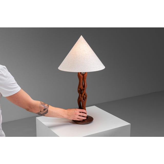 Wood Organic Form Teak Table Lamp, 1960s For Sale - Image 7 of 13