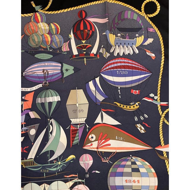 1980s Hermès Scarf « Folies Du Ciel » 1984 For Sale - Image 5 of 9