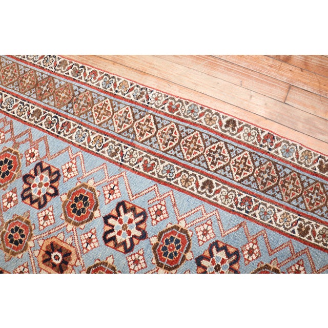 Brown Antique Zabihi Collection Blue Decorative Persian Veramin Rug - 4'4" x 6'4" For Sale - Image 8 of 10