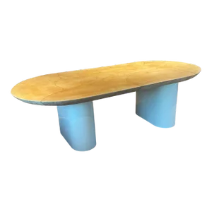 1980 Karl Springer Knife Edge Oval Dining Table Lacquered Goatskin