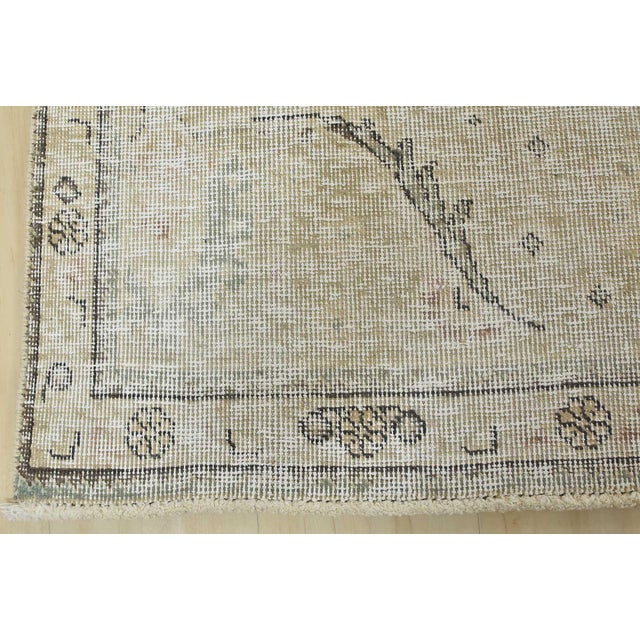 Tabriz Rug 9’9” X 12’6” Beige Wool Vintage Distressed Hand-Knotted Carpet For Sale - Image 12 of 15