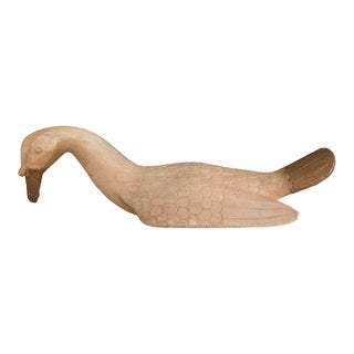 Vintage Arthur Court Designs Carved Wooden Swan Sculpture, 1990 For Sale