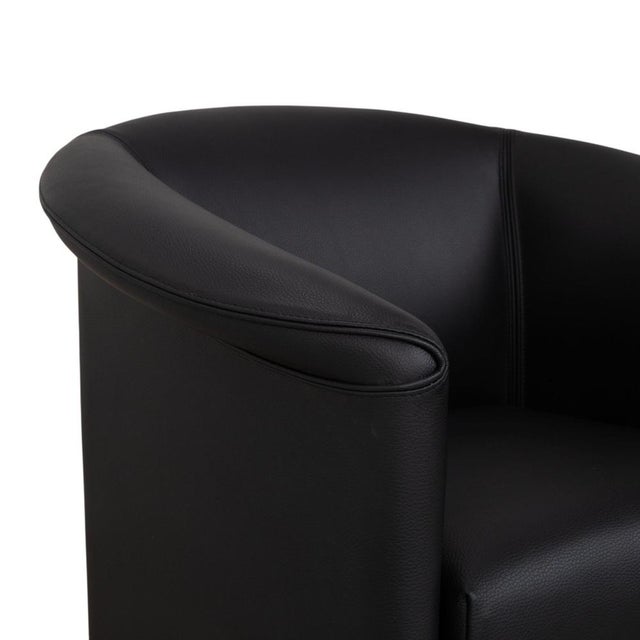 Animal Skin Black Aura Leather Armchairs by Paolo Piva for Wittmann, Set of 2 For Sale - Image 7 of 14