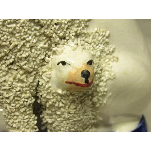 Antique White Antique Staffordshire Poodle Group For Sale - Image 8 of 11