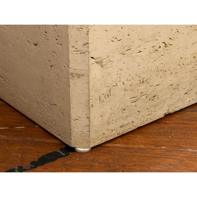Italian Vintage Travertine Cube Side Tables, Pair For Sale - Image 12 of 12