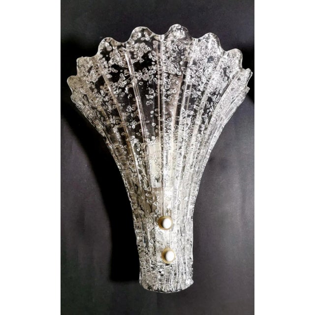 1950s Venini-Martinuzzi Attributed Murano Appliques in "Pulegoso" Glass - a Pair For Sale - Image 4 of 13