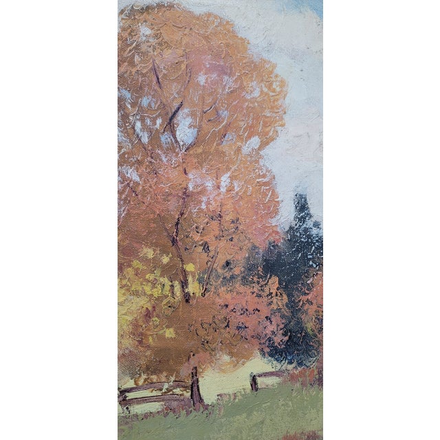 Vintage Original Autumn Landscape Oil Painting by Ernest Fredericks c.1950 Gold Frame For Sale - Image 11 of 13