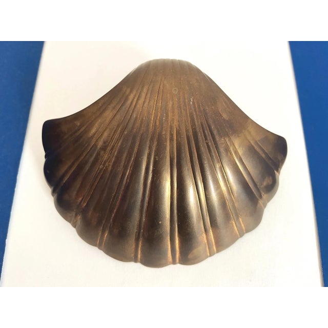 1970s Brass Clam Shell Door Knocker For Sale - Image 4 of 15