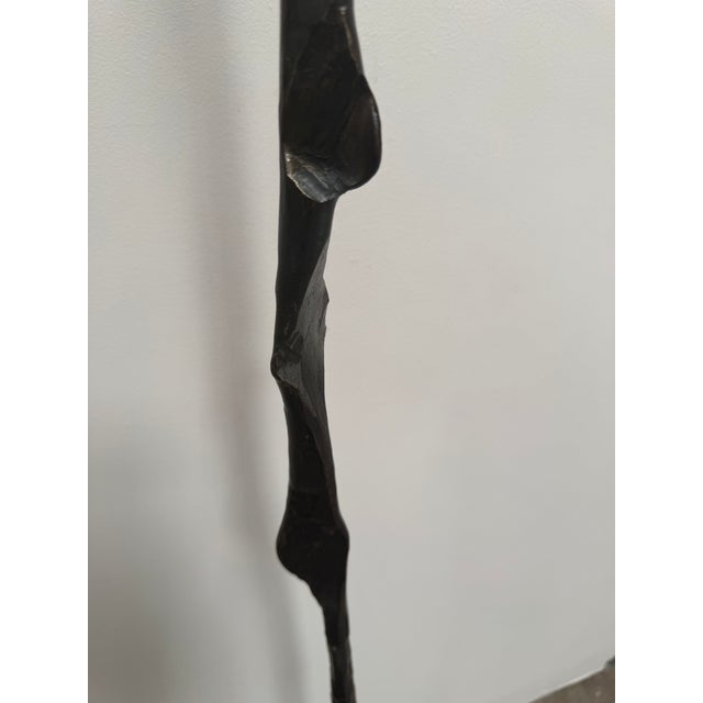 French Iron Hand Forged Candle Stick From 1960's For Sale - Image 10 of 12