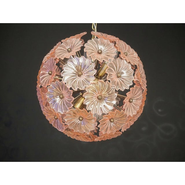 Murano Sputnik Rose Chandelier 51 Daisy Rose Glass Flowers For Sale In Los Angeles - Image 6 of 9