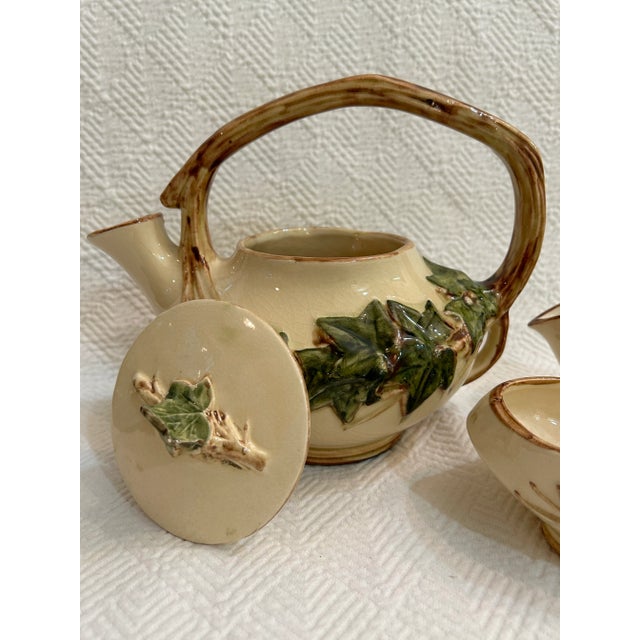 1940’s McCoy Ivy Pattern Tea Set - Set of 3 Pieces For Sale - Image 9 of 12