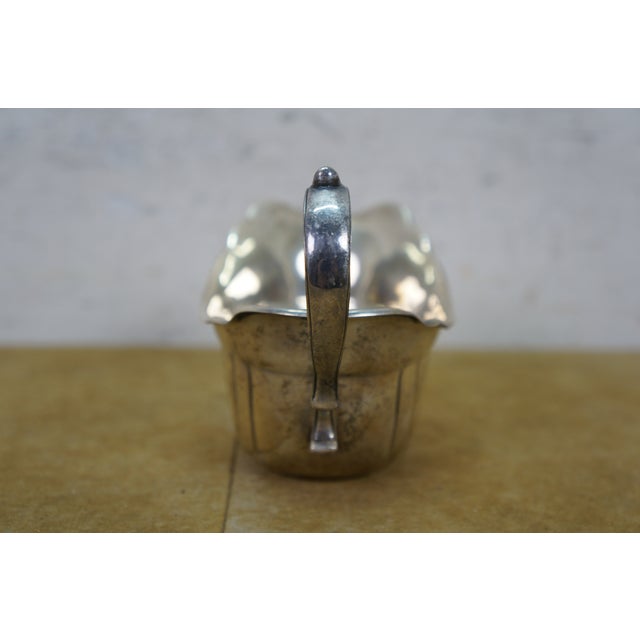 Antique Fisher Silversmiths Sterling Silver Gravy Boat & Underplate 342g 7.5" For Sale - Image 4 of 13