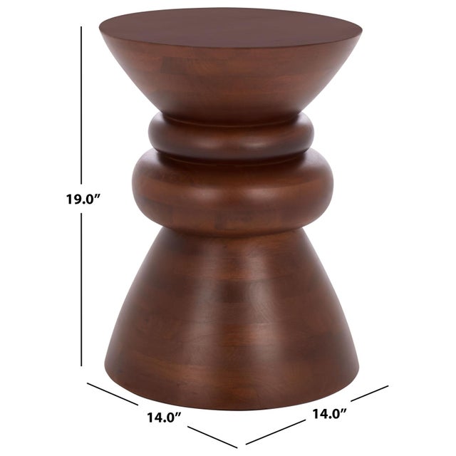 Contemporary Ignacio Round Accent Table in Walnut For Sale - Image 3 of 6
