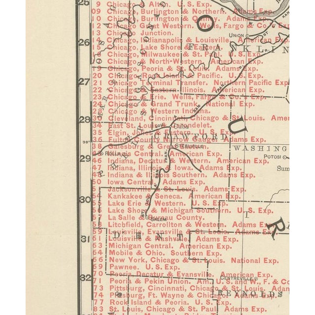 Antique Map of Illinois The Prairie State by Ran McNally, 1899 For Sale - Image 4 of 12