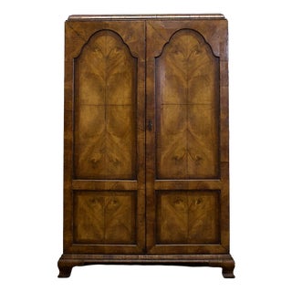 Vintage Art Deco Wardrobe in Burr Walnut, 1920s For Sale