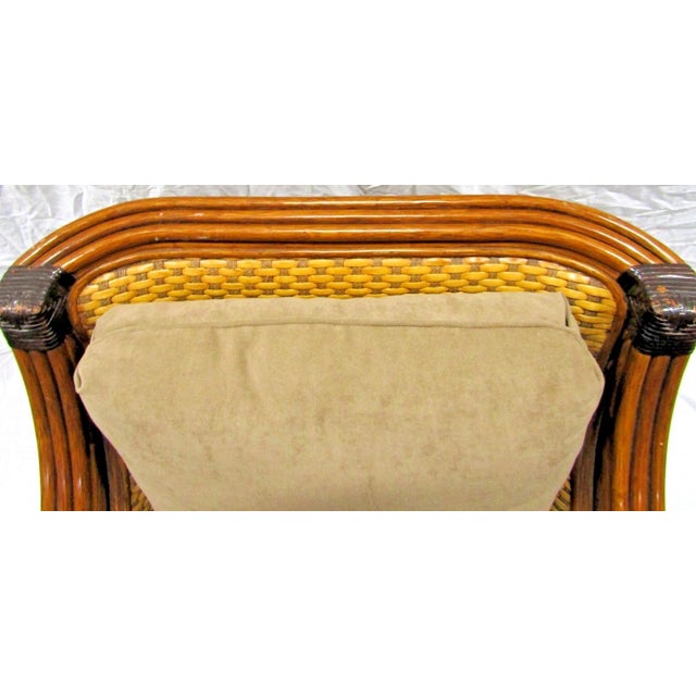 1970s Rattan Wicker Mandalay Chair With Cushions For Sale - Image 14 of 18