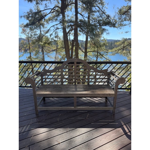 Vintage Teak Garden Bench For Sale - Image 14 of 17