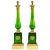 Empire Style Glass and Brass Column Table Lamp, France, Set of 2 For Sale