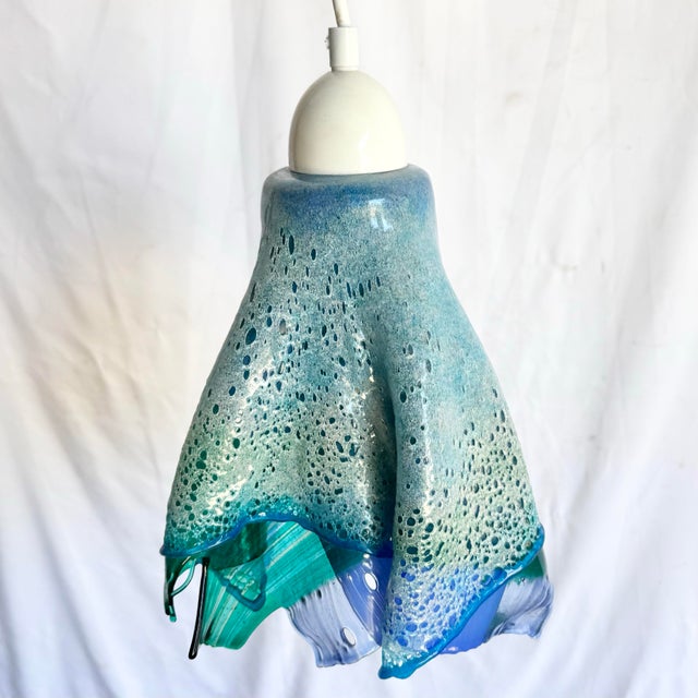 Hand Made Blown Glass Pendant Lamp For Sale In West Palm - Image 6 of 11