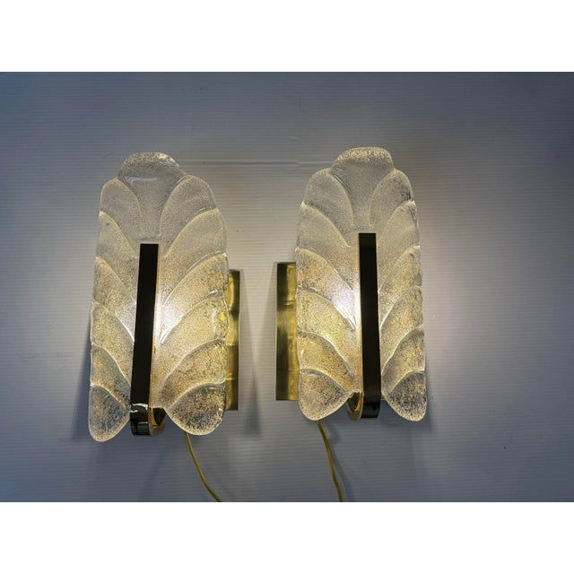 Design Plus Gallery presents a Pair of Murano Glass Leaf Wall Sconces by Carl Fagerlund for Lyfa. The sconces date back to...