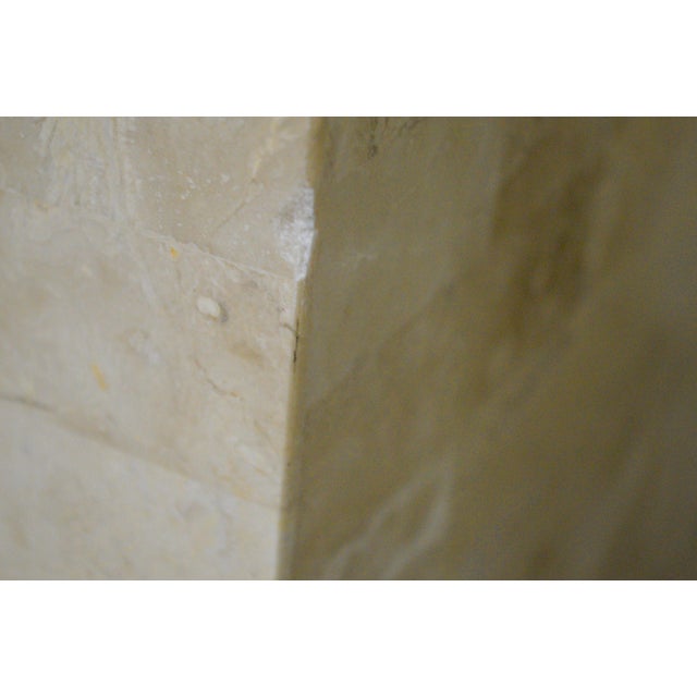 1980s Maitland Smith Style Tessellated Stone Brass Waterfall Floating Console Table Writing Desk For Sale - Image 11 of 13