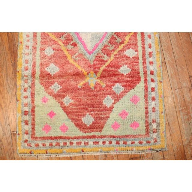 Red Mid 20th Century Turkish Tulu Scatter Size Rug For Sale - Image 8 of 18