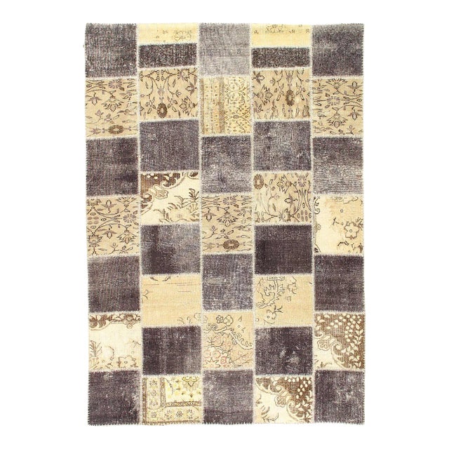 Pasargad Gray Turkish Patchwork Rug For Sale