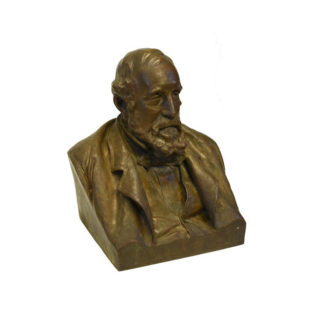 Antique Bronze Bust of William Sargent Ladd 1890 by Olin Levi Warner For Sale - Image 10 of 12