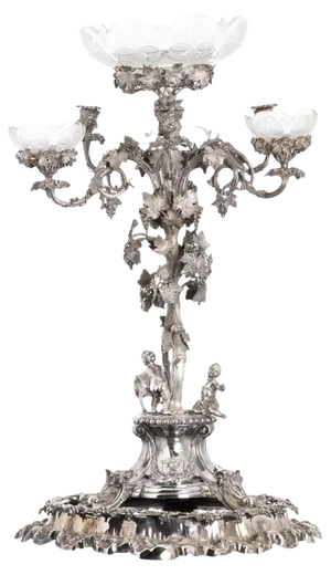 19th Century Candleholder with Arms from Whytt Family of Bennochy-Whyte-Melville, 1860s