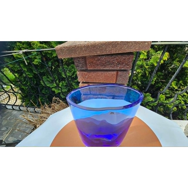 Mid-Century Modern Vintage Cobalt Blue Glass Vase, Magnor Norway, 1960s For Sale - Image 3 of 7