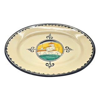 Late 20th Century Corso De Fiori “Casolare” 17” Serving Platter, Hand Painted Maiolica For Sale