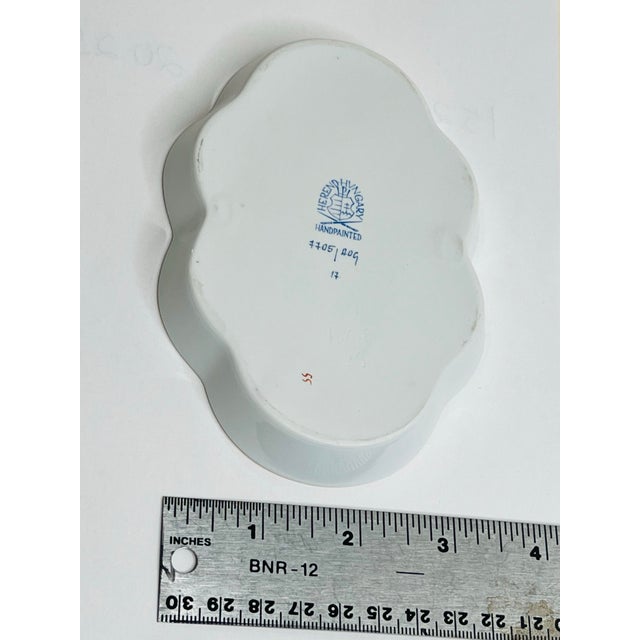 White Herend Chinese Bouquet Rust Scalloped Oval Dish For Sale - Image 8 of 9