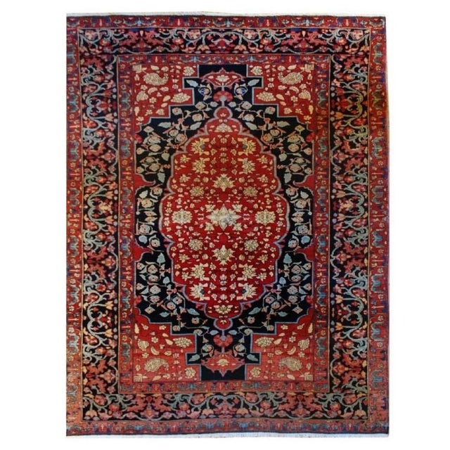 Mid 19th Century 19th Century Saruk Farahan Carpet For Sale - Image 5 of 5