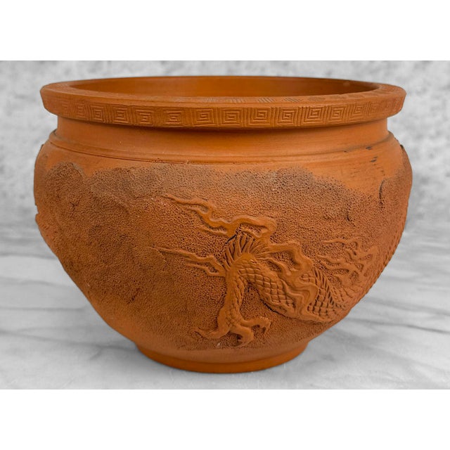 Japanese Antique Japanese Redware Dragon Planter Jardiniere For Sale - Image 3 of 9