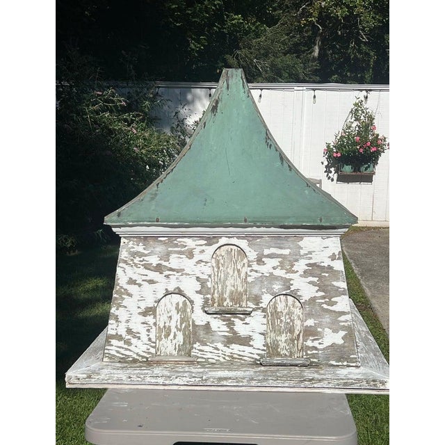 Turquoise Monumental Antique Dovecote Cupola With Patina'd Copper Roof For Sale - Image 8 of 18