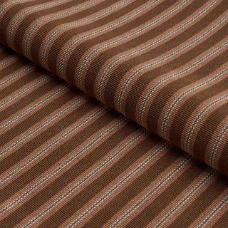 Schumacher Benson Stripe Epingle Fabric In Chestnut Rose For Sale
