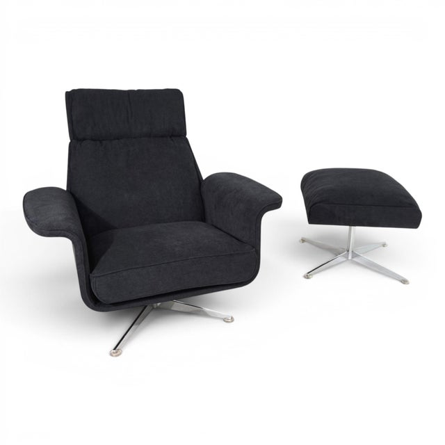 Mid-Century Modern Siesta 62 Lounge Chair with Ottoman by Jacques Brule for Kaufeld, 1960s, Set of 2 For Sale - Image 3 of 18