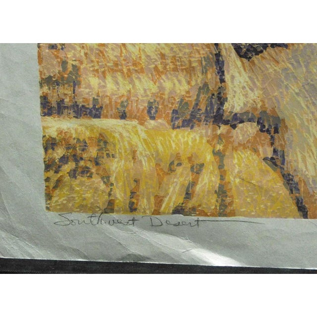 Gordon Mortensen "Southwest Desert" Hand Signed LTD Ed Woodcut Art 1984 Last1 For Sale - Image 4 of 5