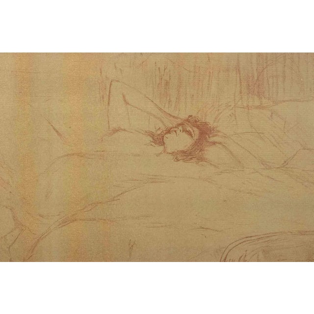 Femme sur le Dos - Lassitude is a color lithograph realized by Henri de Toulouse Lautrec in 1896. cm. 58 x 45, matted....