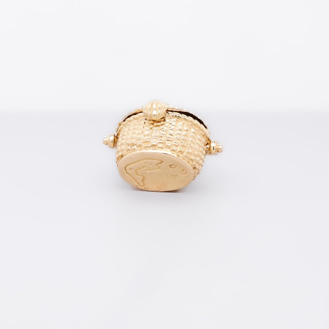 Vintage 14k Gold Figural Open Nantucket Basket Charm For Sale - Image 16 of 18