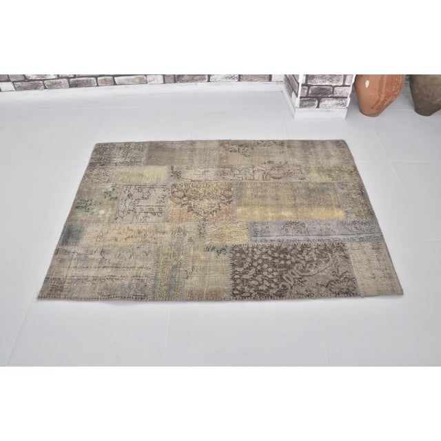 Handmade wool carpet in Turkish Anatolia , Vintage Oushak Rug,Turkish Vintage Anatolian Rug, Handmade wool Rug . One Of...