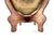 Vintage Hammered Brass Jardiniere With Carved Wooden Stand For Sale - Image 4 of 9