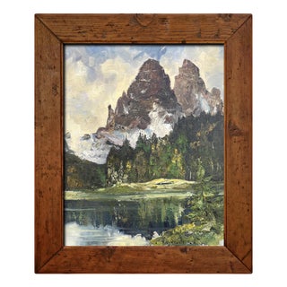 Willy Angele, Three Peaks of Lavaredo, Italian Dolomites, 1950s, Oil on Canvas For Sale