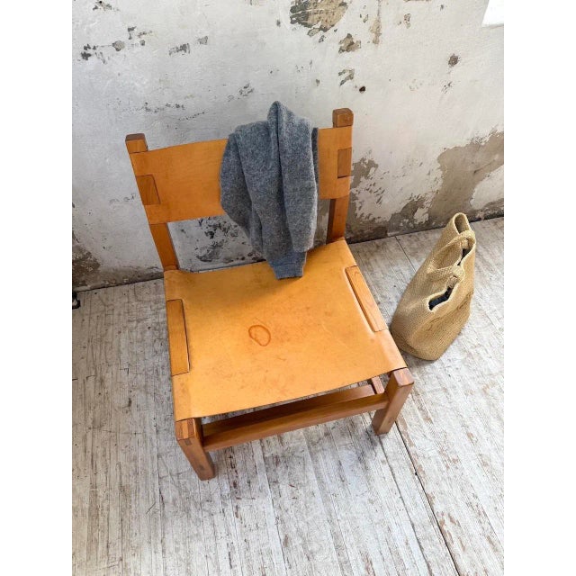 Elm and Leather Armchair from Maison Regain, 1960s For Sale - Image 9 of 18