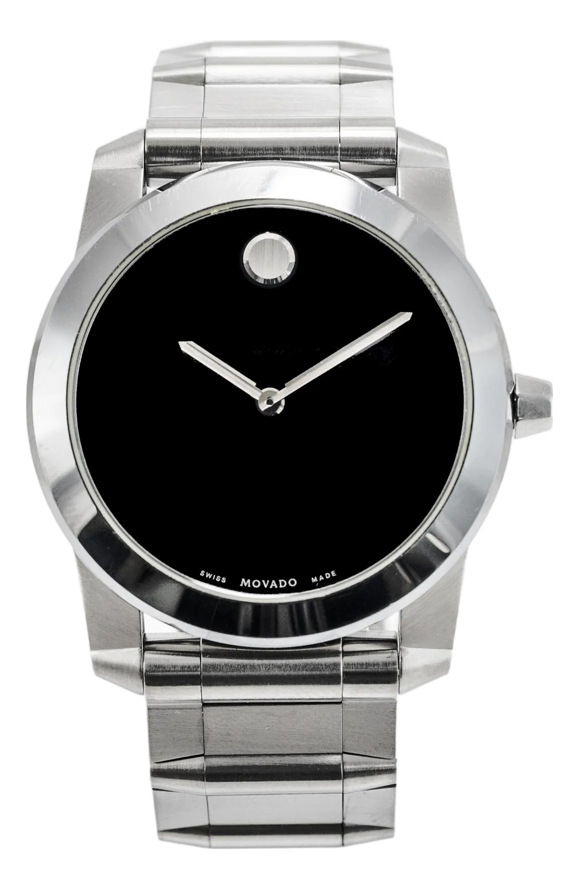 みやこ Movado Vizio 34mm 0605808 Black Onyx Stainless Steel Quartz Watch