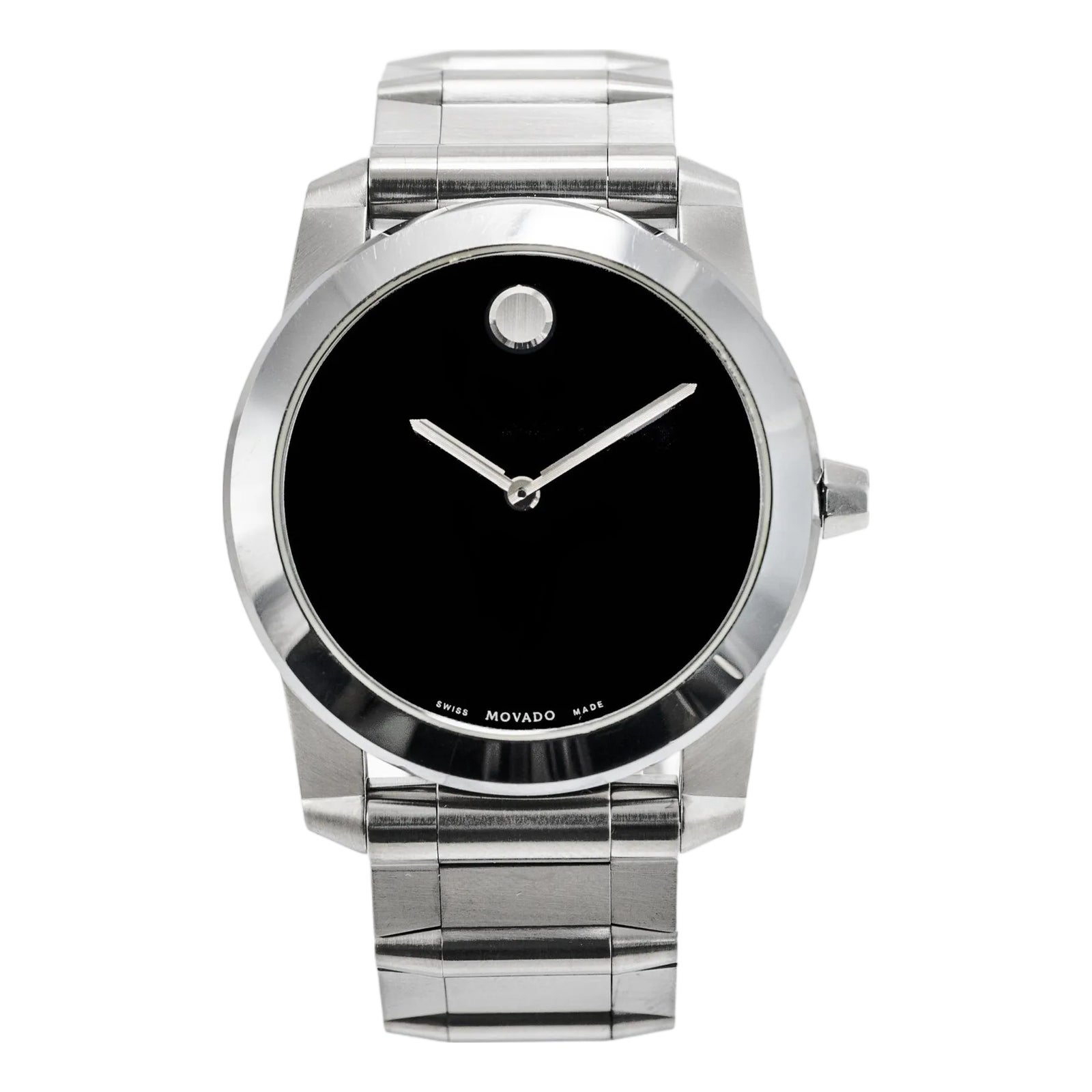 Movado Vizio 34mm 0605808 Black Onyx Stainless Steel Quartz Watch