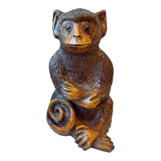 Vintage Mid-Century Resin Monkey Statue For Sale