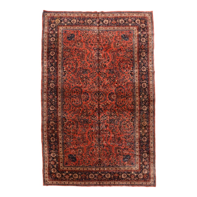 Antique Persian Kashan Rug 9'0'' X 14'1'' For Sale