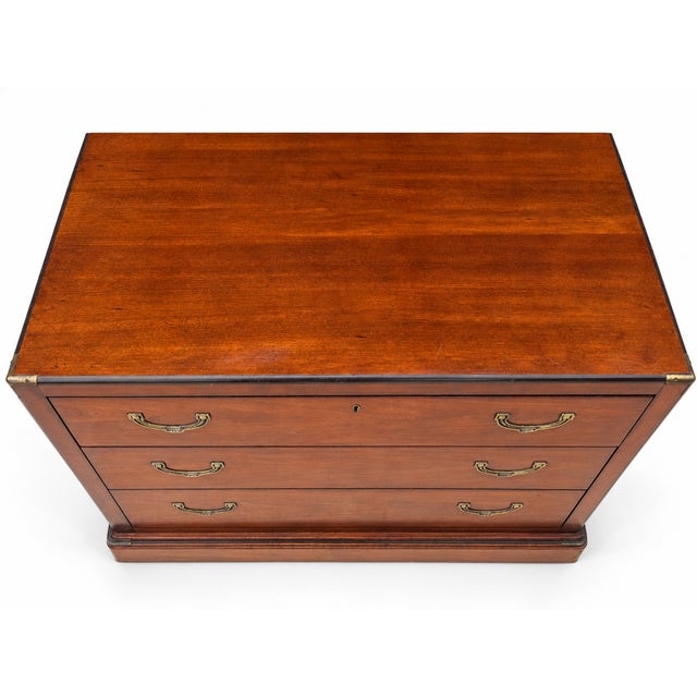1970s National Mt. Airy Campaign-Style Three-Drawer Chest For Sale - Image 12 of 15